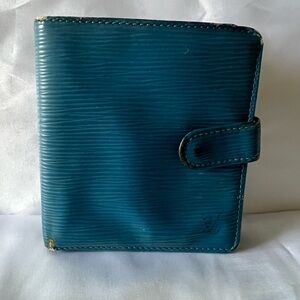 Louis Vuitton Teal Epi Textured Wallet